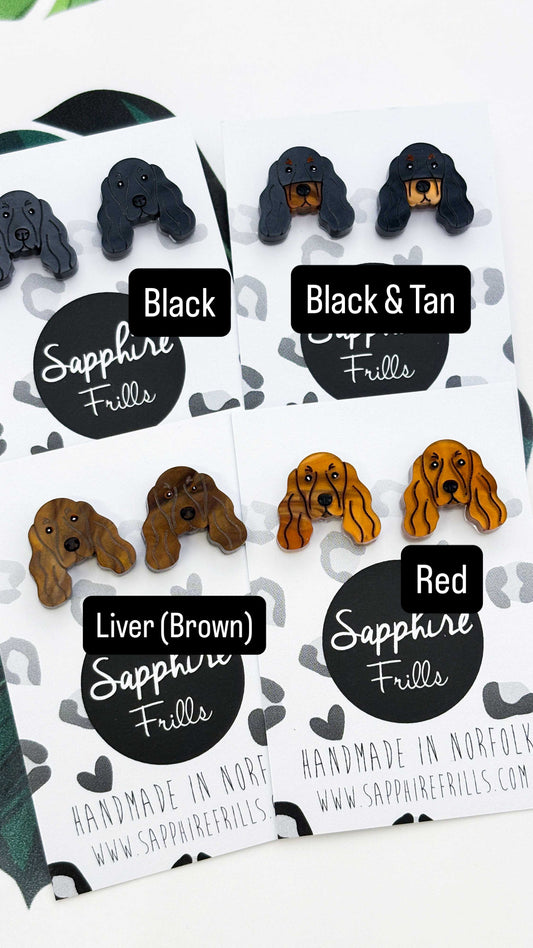 Small Cocker Spaniel Face Dangle Earrings – Hypoallergenic Stainless Steel