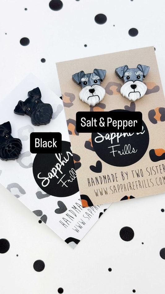 Small Schnauzer Face Stud Earrings – Hypoallergenic Stainless Steel