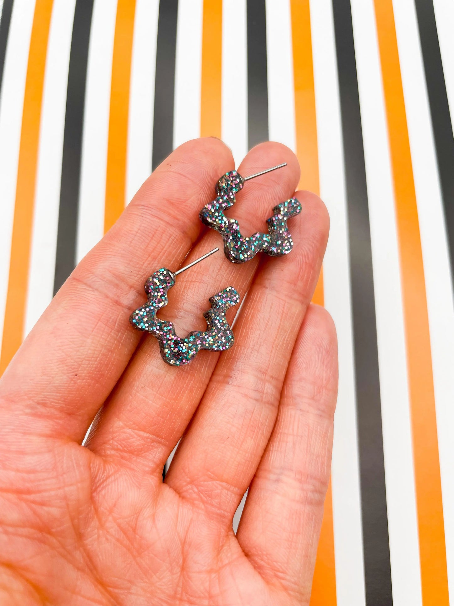 Copy of Pink Iridescent Acrylic Hoops from Sapphire Frills
