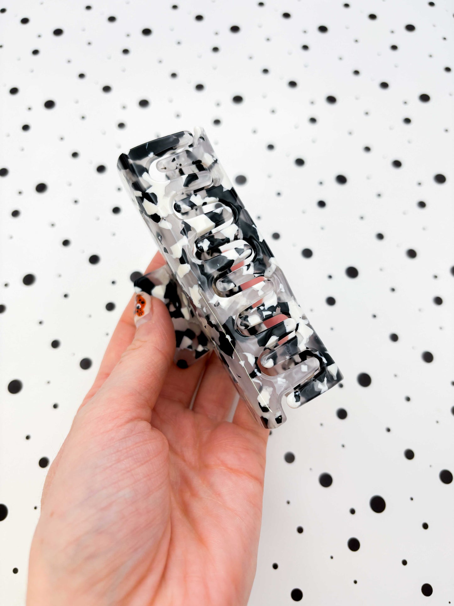 Large Monochrome Terrazzo Claw Clip