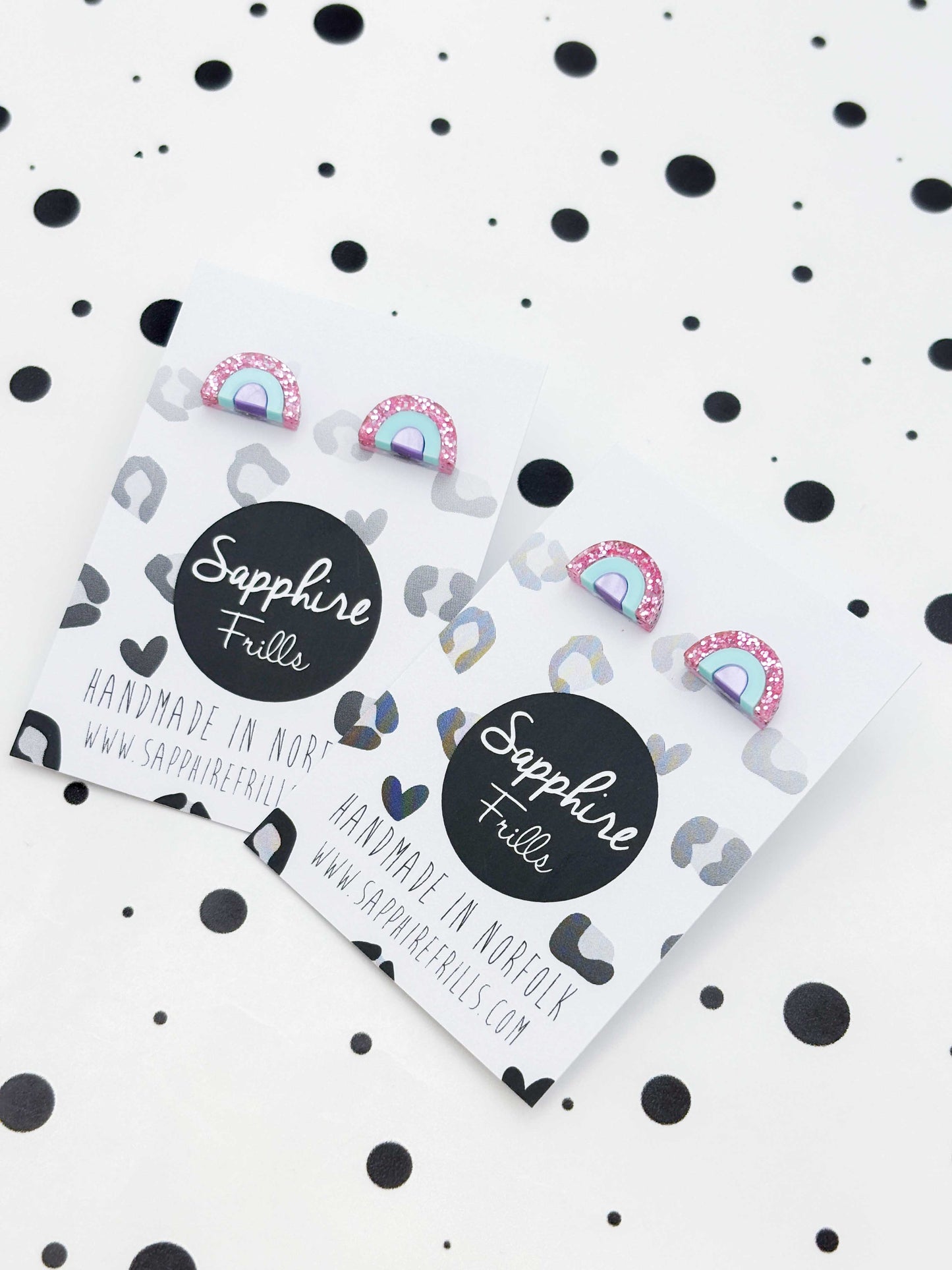 Mini Pink, Mint and Lilac Rainbow Arch Acrylic Stud Earrings