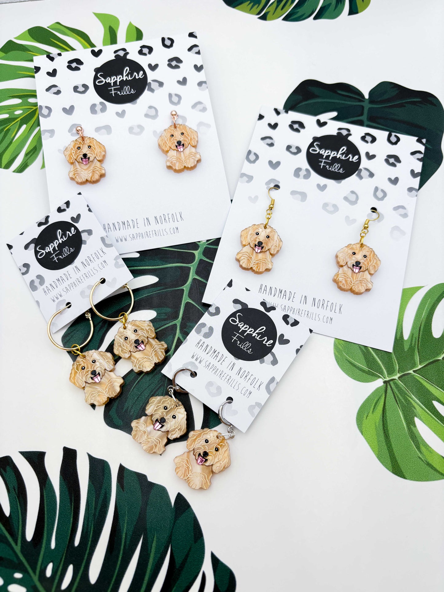 Large Cockapoo Dangle Earrings