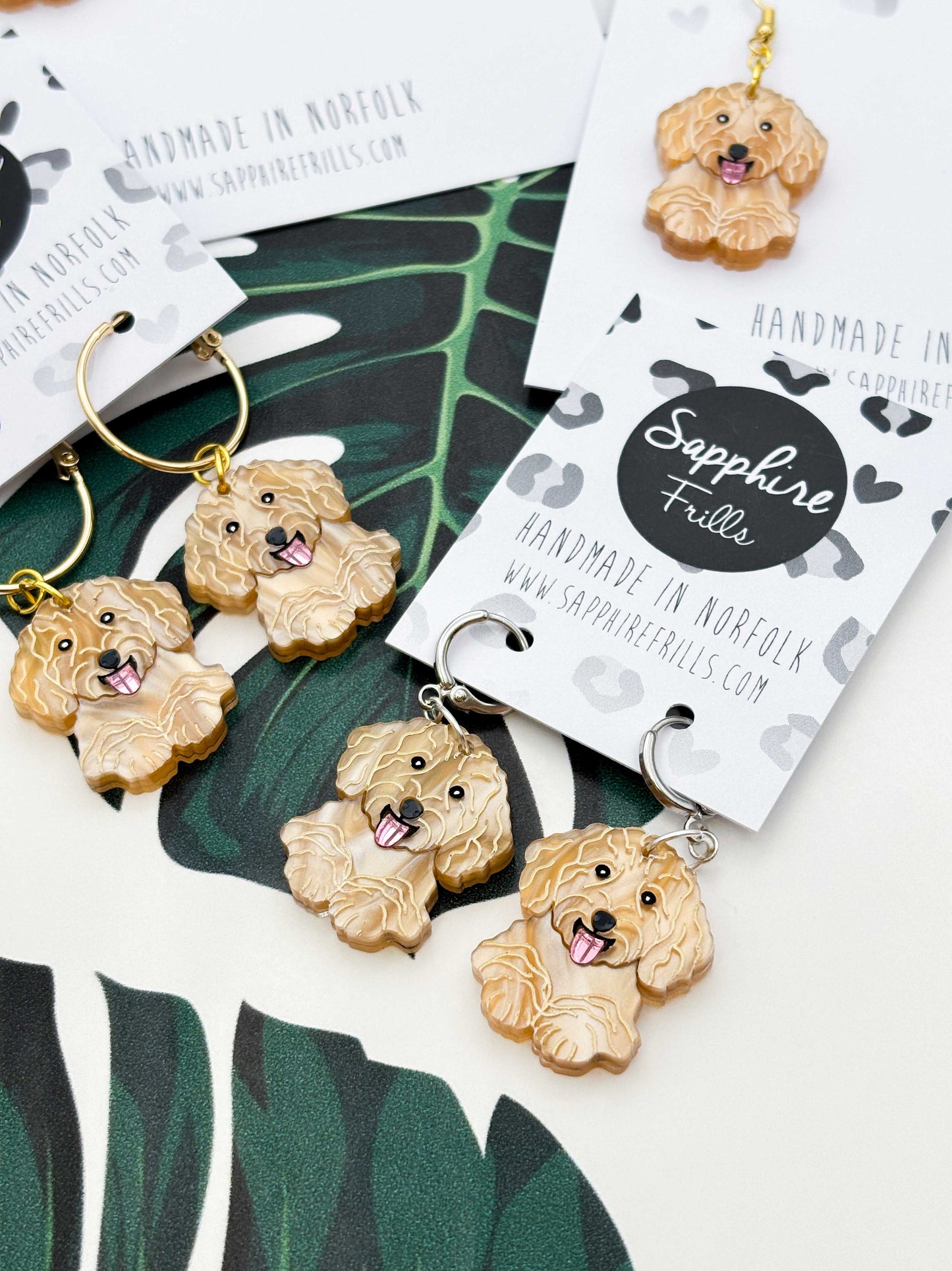Large Cockapoo Dangle Earrings