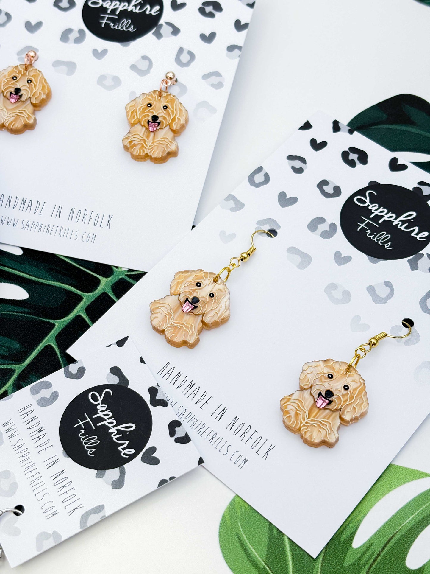 Large Cockapoo Dangle Earrings