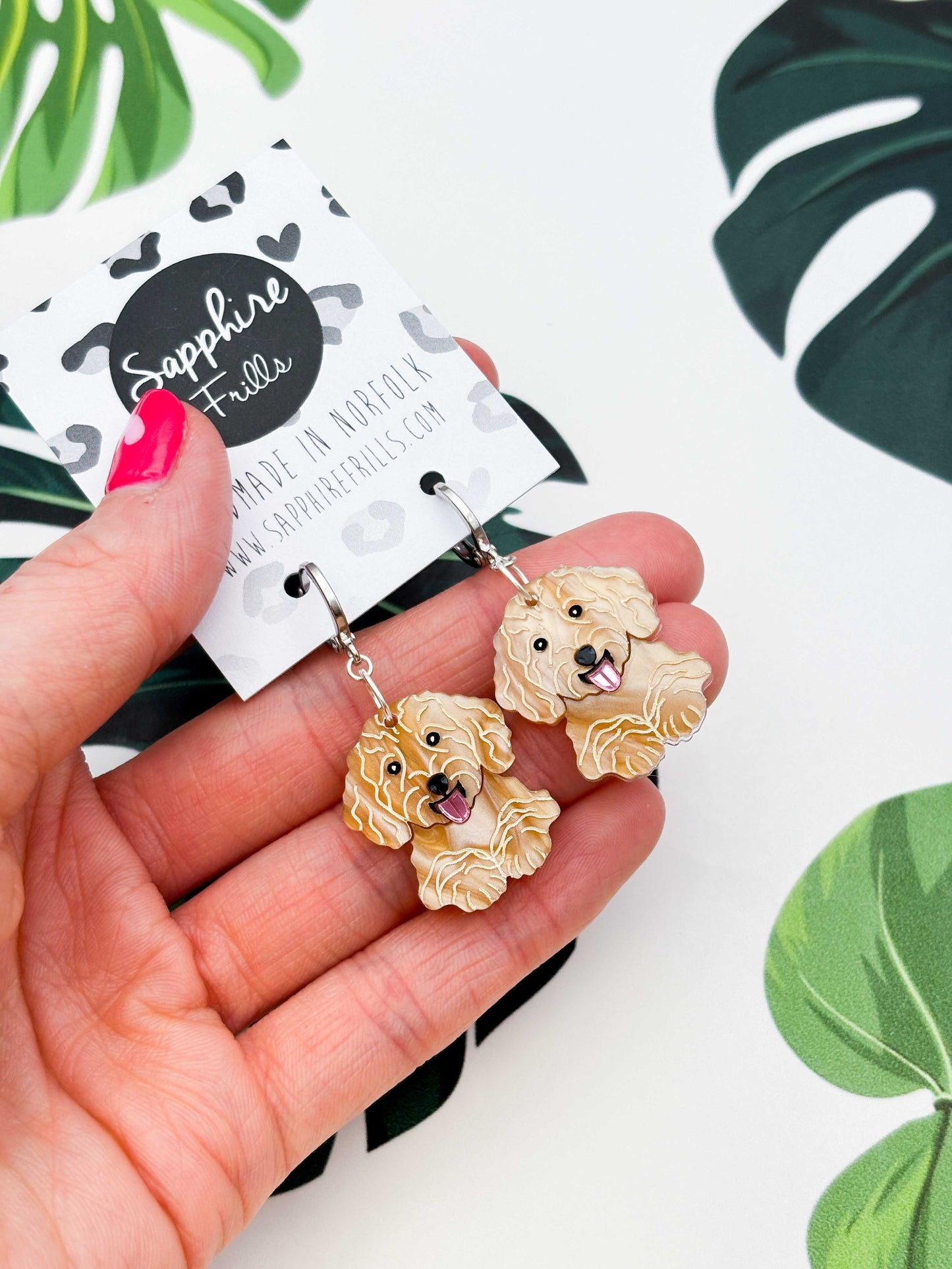 Large Cockapoo Dangle Earrings