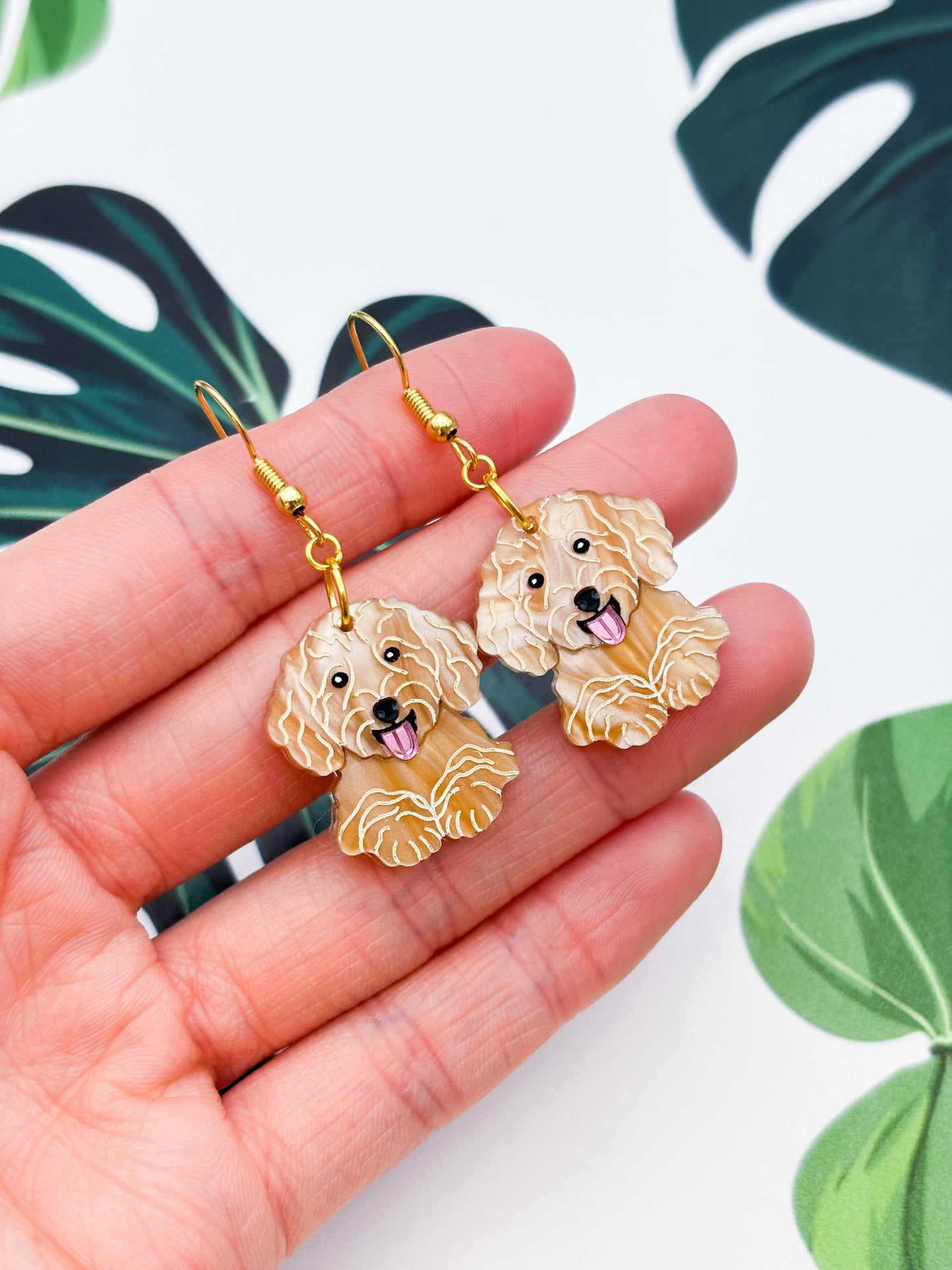 Large Cockapoo Dangle Earrings