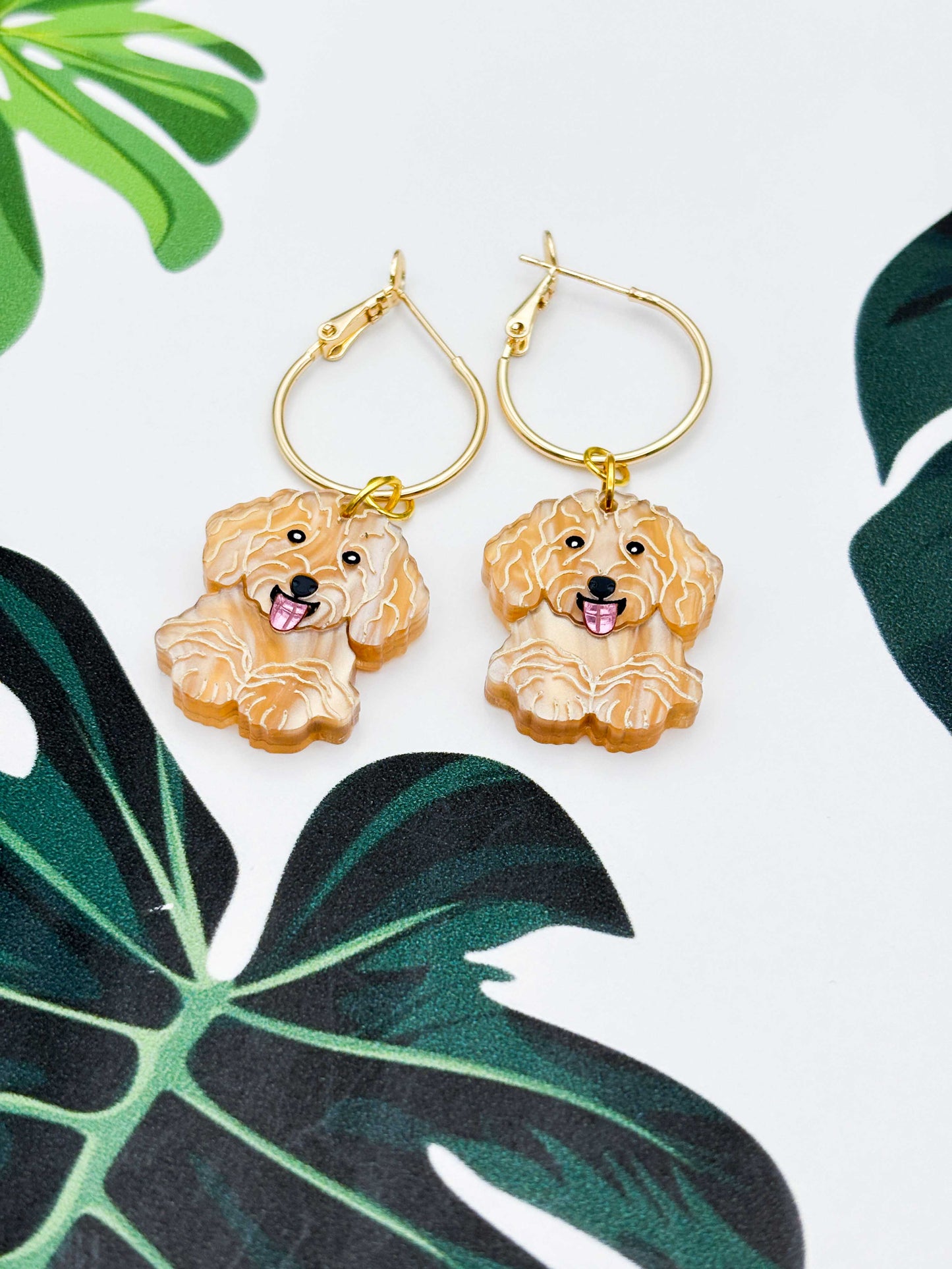 Large Cockapoo Dangle Earrings