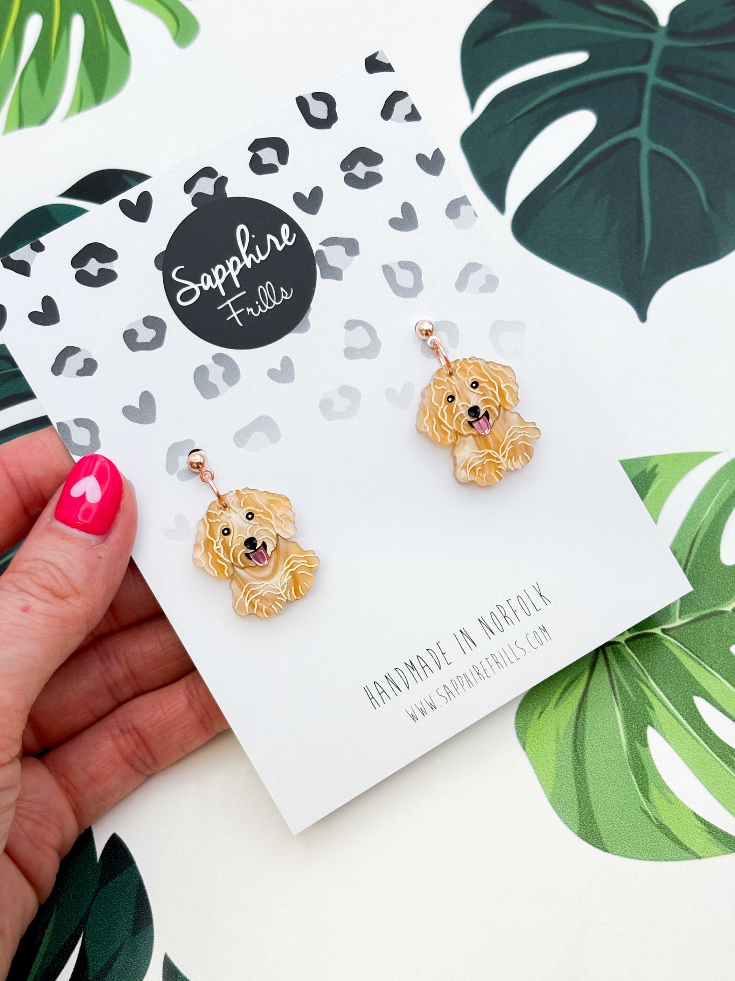 Large Cockapoo Dangle Earrings