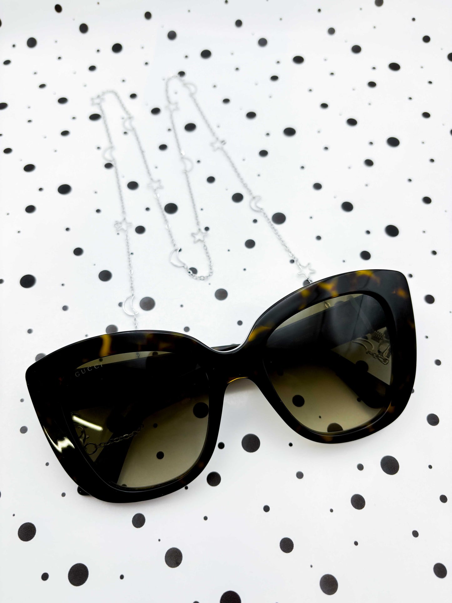 Silver Moon and Stars Glasses Chain