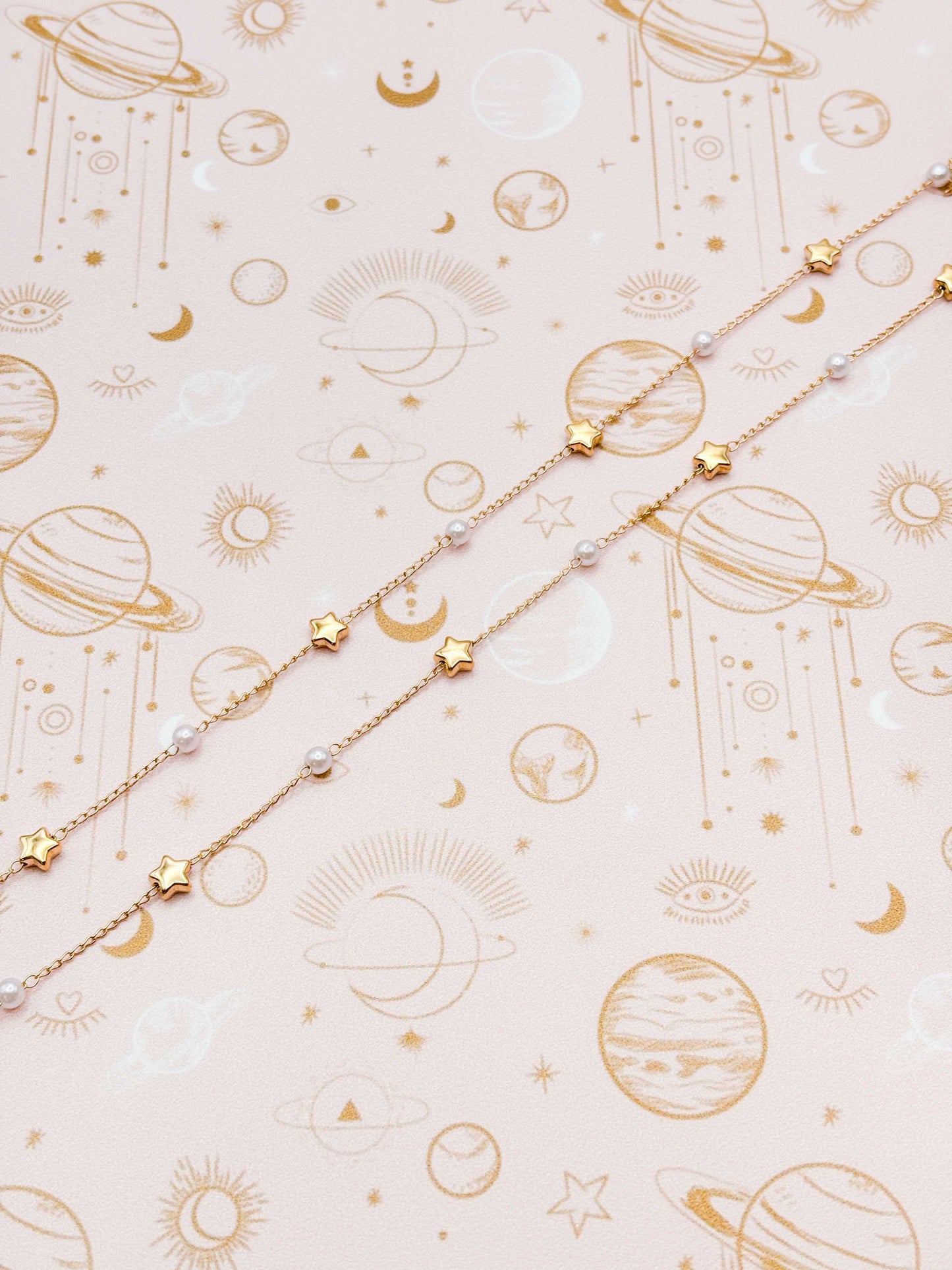 Gold Star and Pearl Glasses Chain