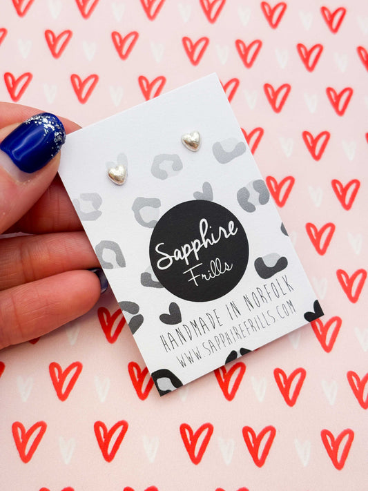 Micro 925 Sterling Silver Heart Studs