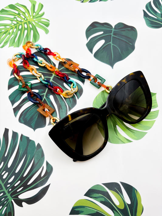 Bright Rainbow Geometric Glasses Chain