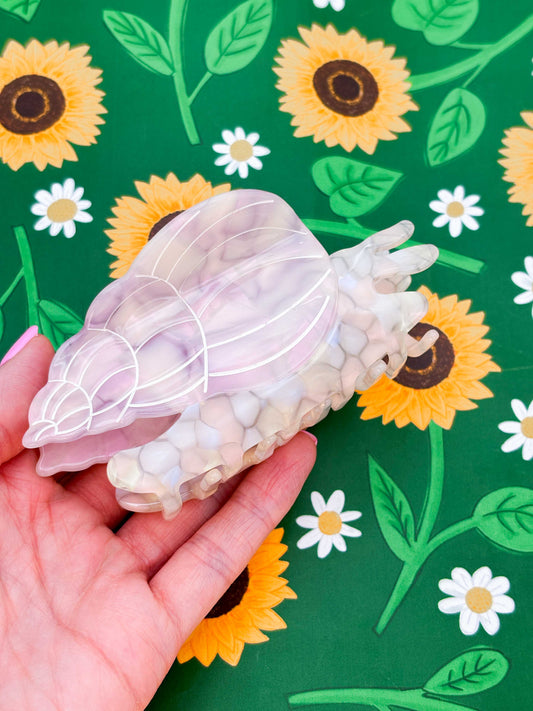 Large Lilac Snail Claw Clip