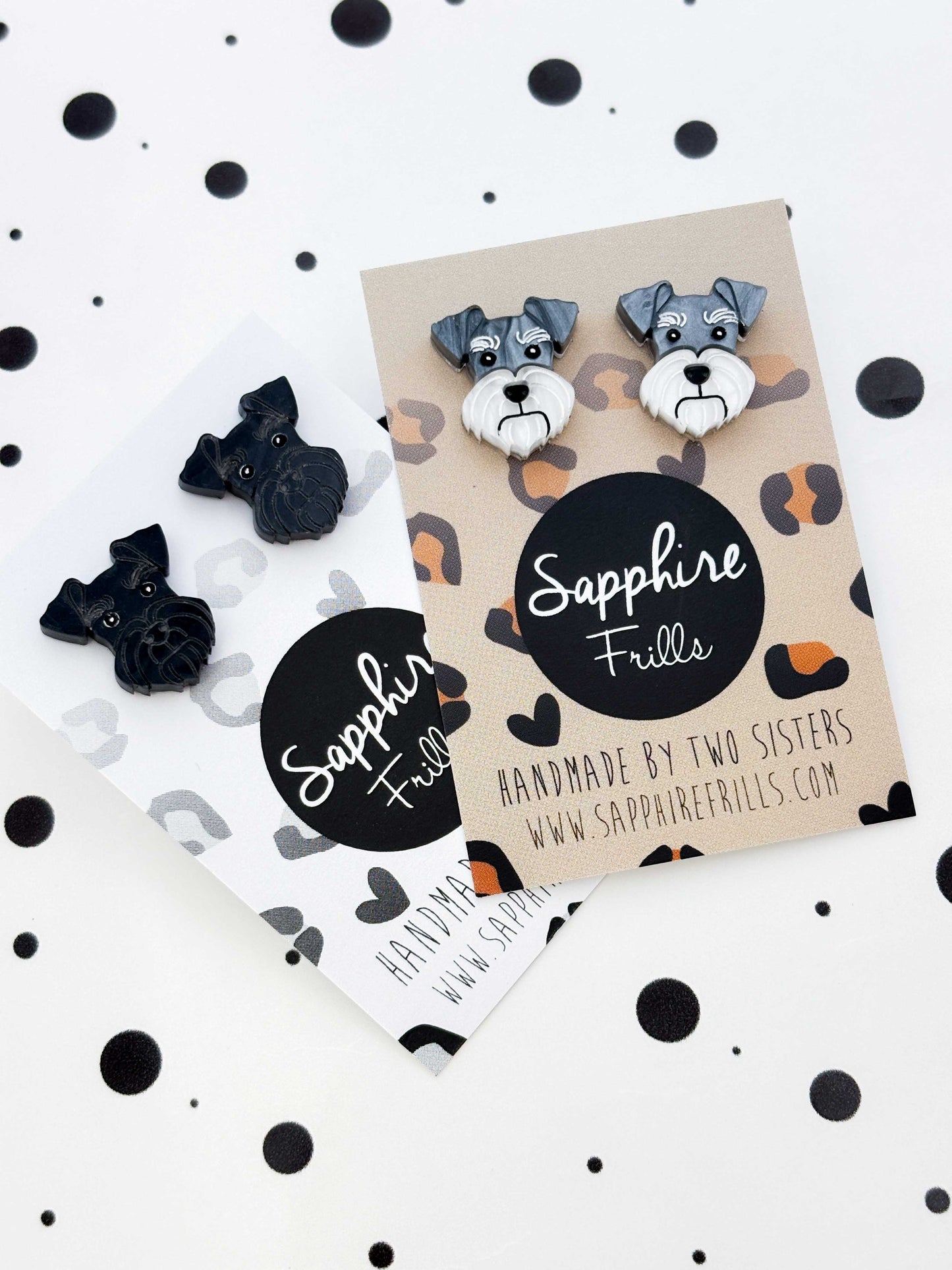 Small Schnauzer Face Stud Earrings – Hypoallergenic Stainless Steel