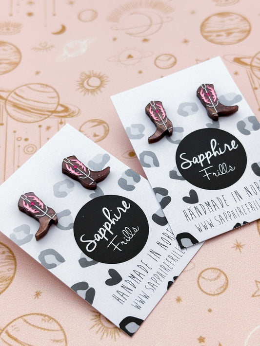 Small Tan Cowboy Boot Studs – Hypoallergenic Stainless Steel