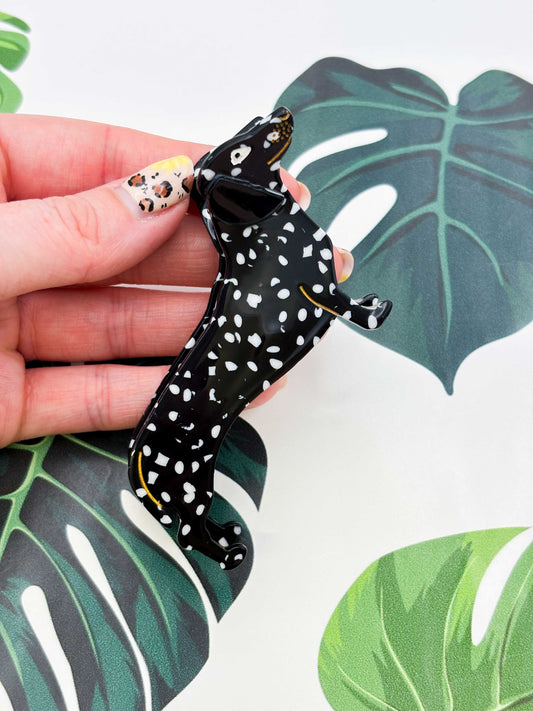 Medium Black Spotted Dachshund Claw Clip