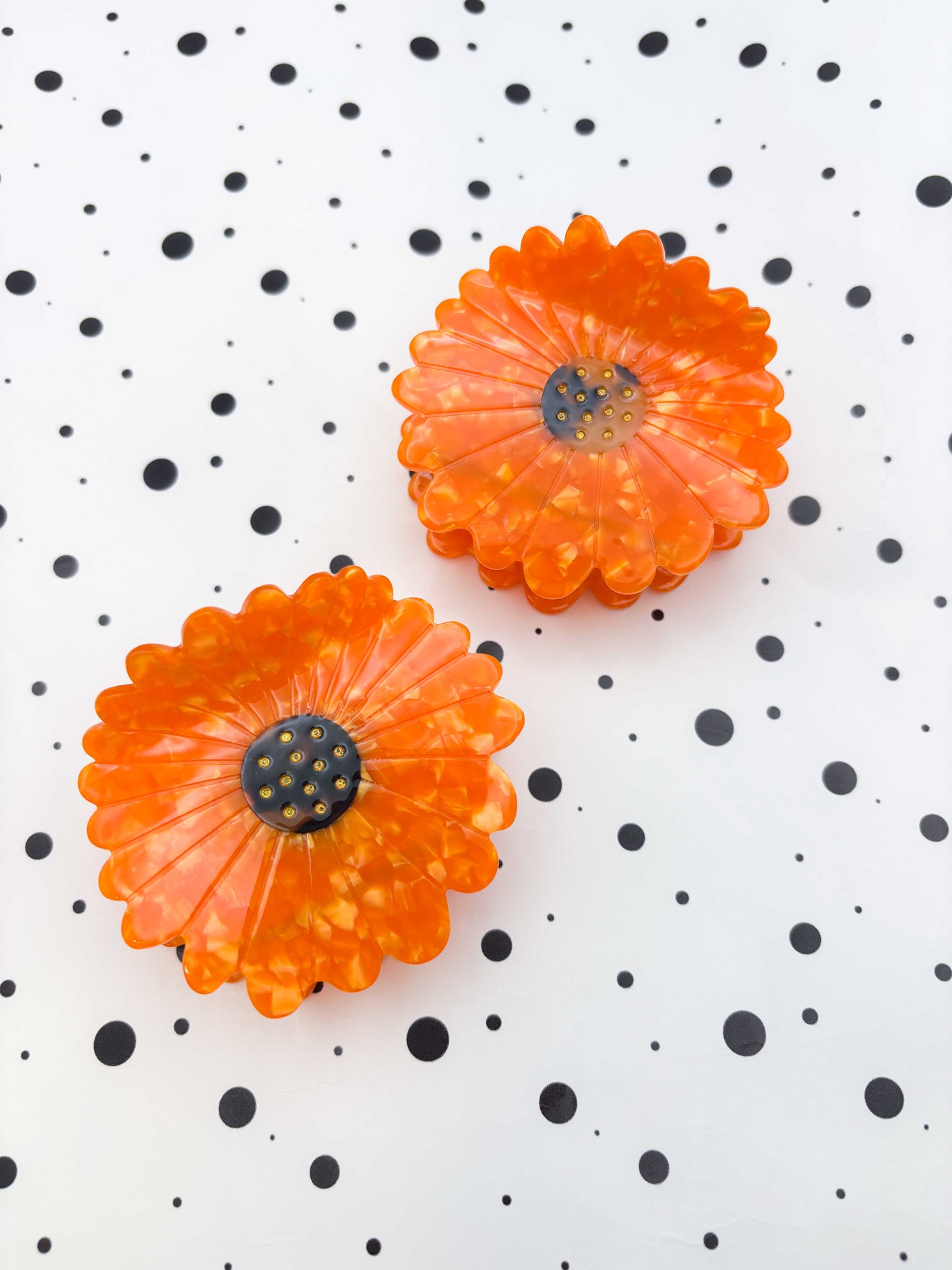 Medium Autumn Orange Flower Claw Clip