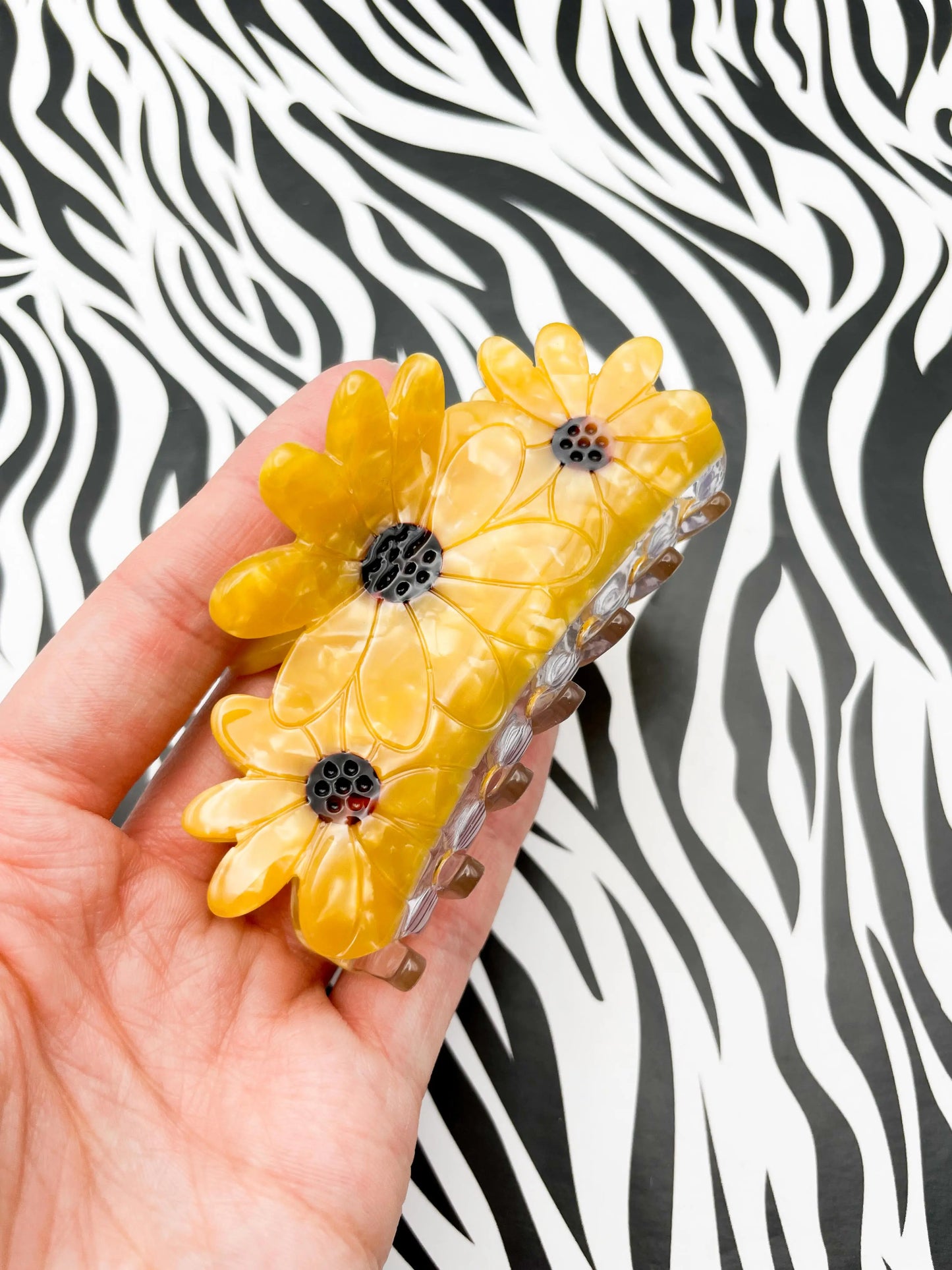 Large Yellow Sunflower Claw Hair Clip from Sapphire Frills