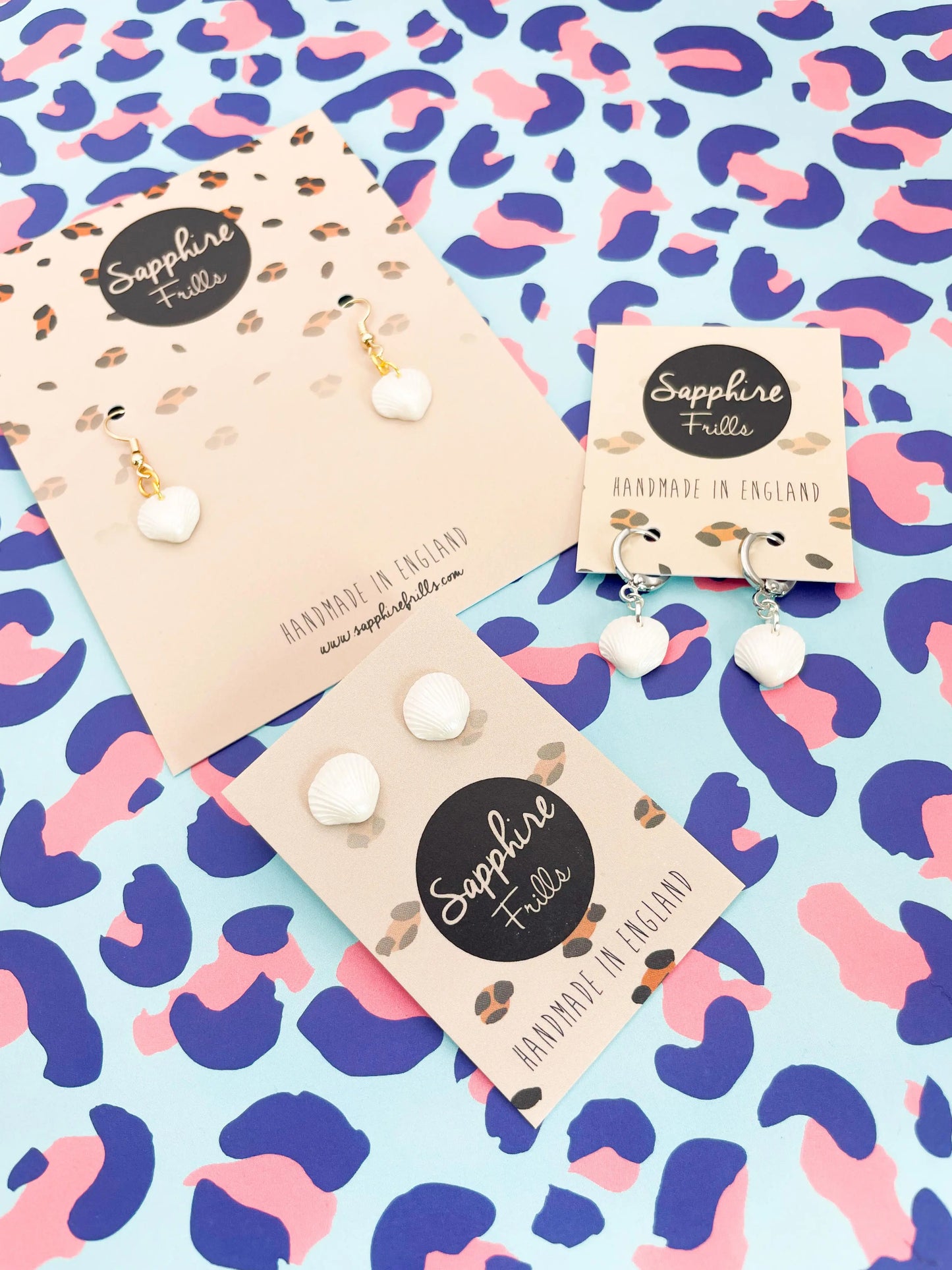 Mini Pearl White Shell Stud Earrings from Sapphire Frills