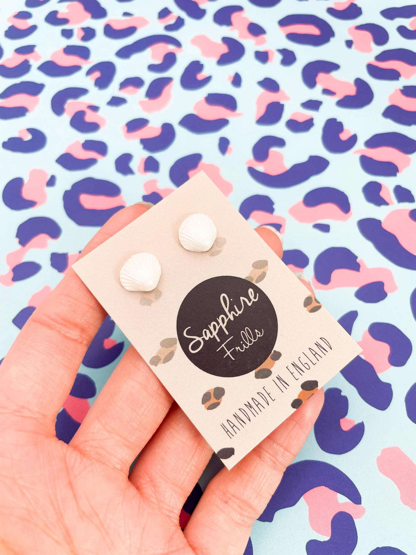 Mini Pearl White Shell Stud Earrings from Sapphire Frills