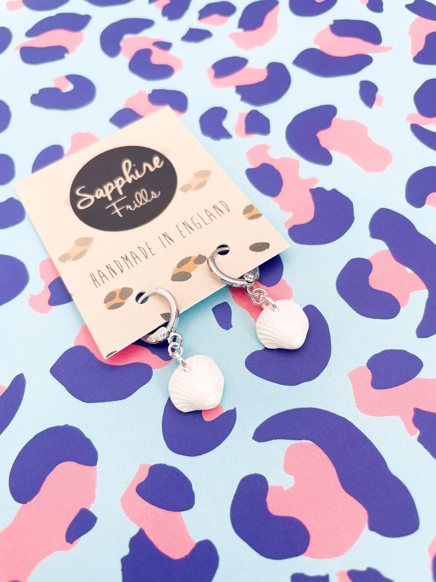 Mini Pearl White Shell Stud Earrings from Sapphire Frills