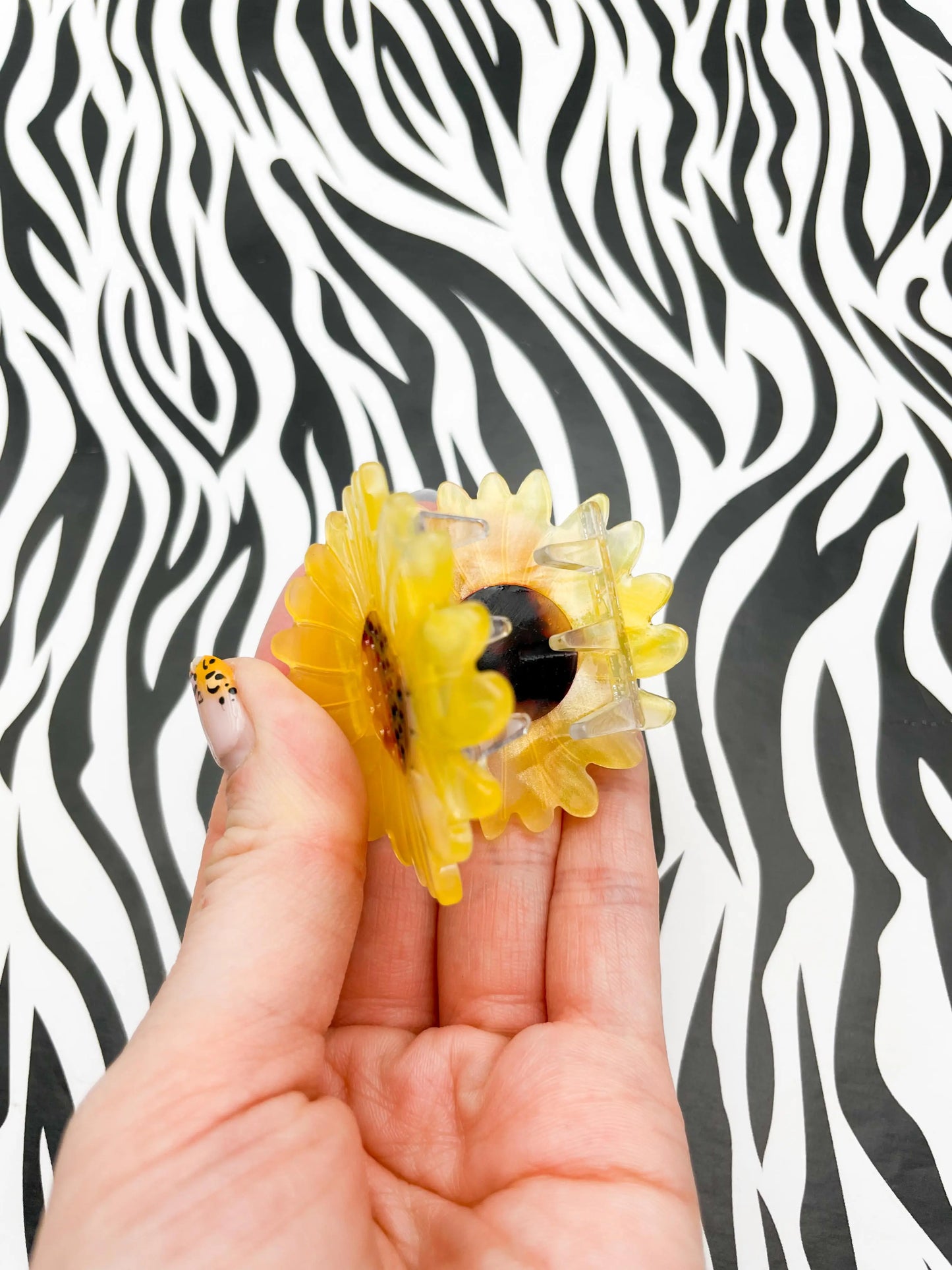 Small Yellow Sunflower Claw Hair Clip from Sapphire Frills