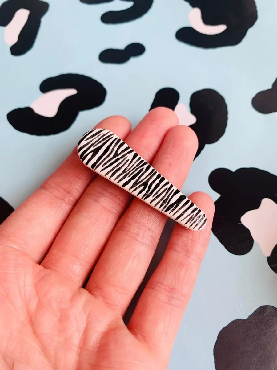 Black and White Zebra Print Hair Clips from Sapphire Frills