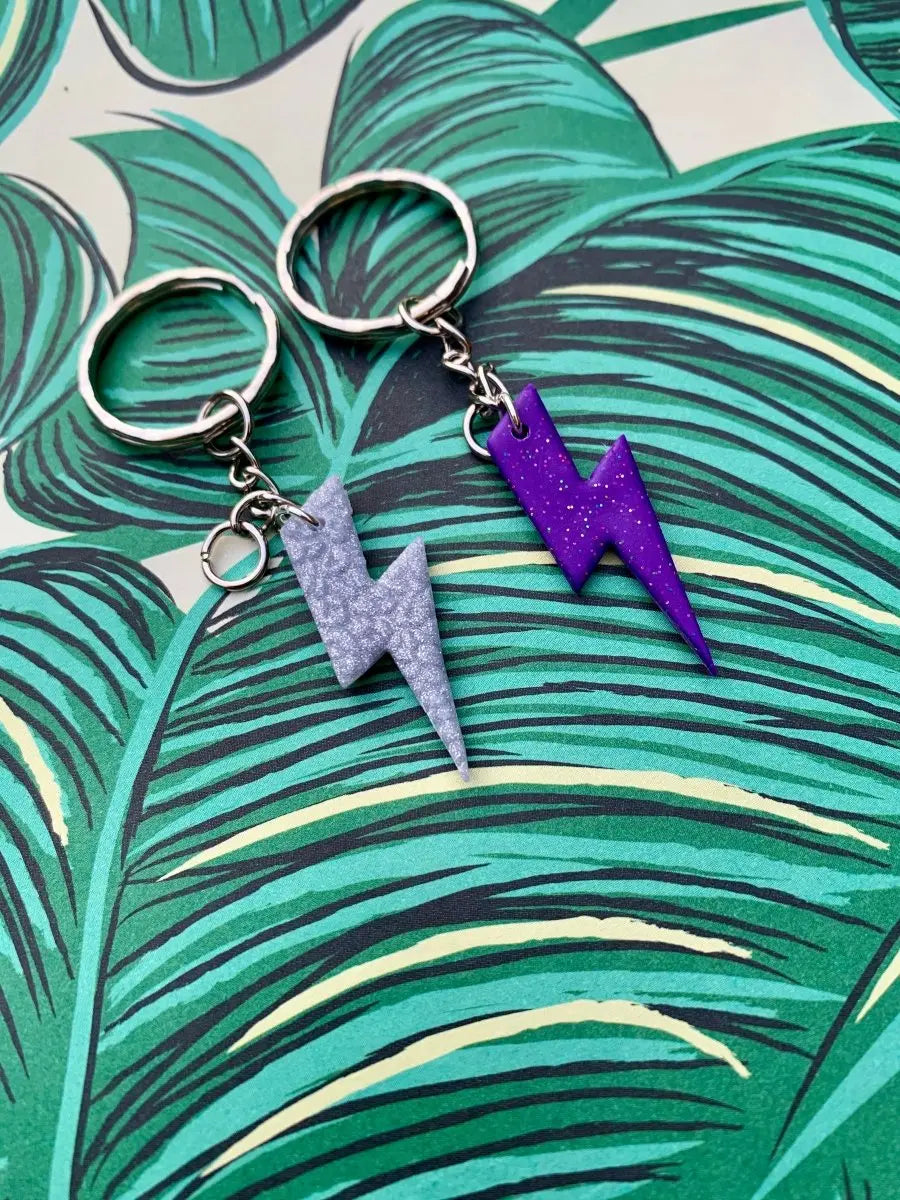Purplicious Glitter Initial Keyring Sapphire Frills
