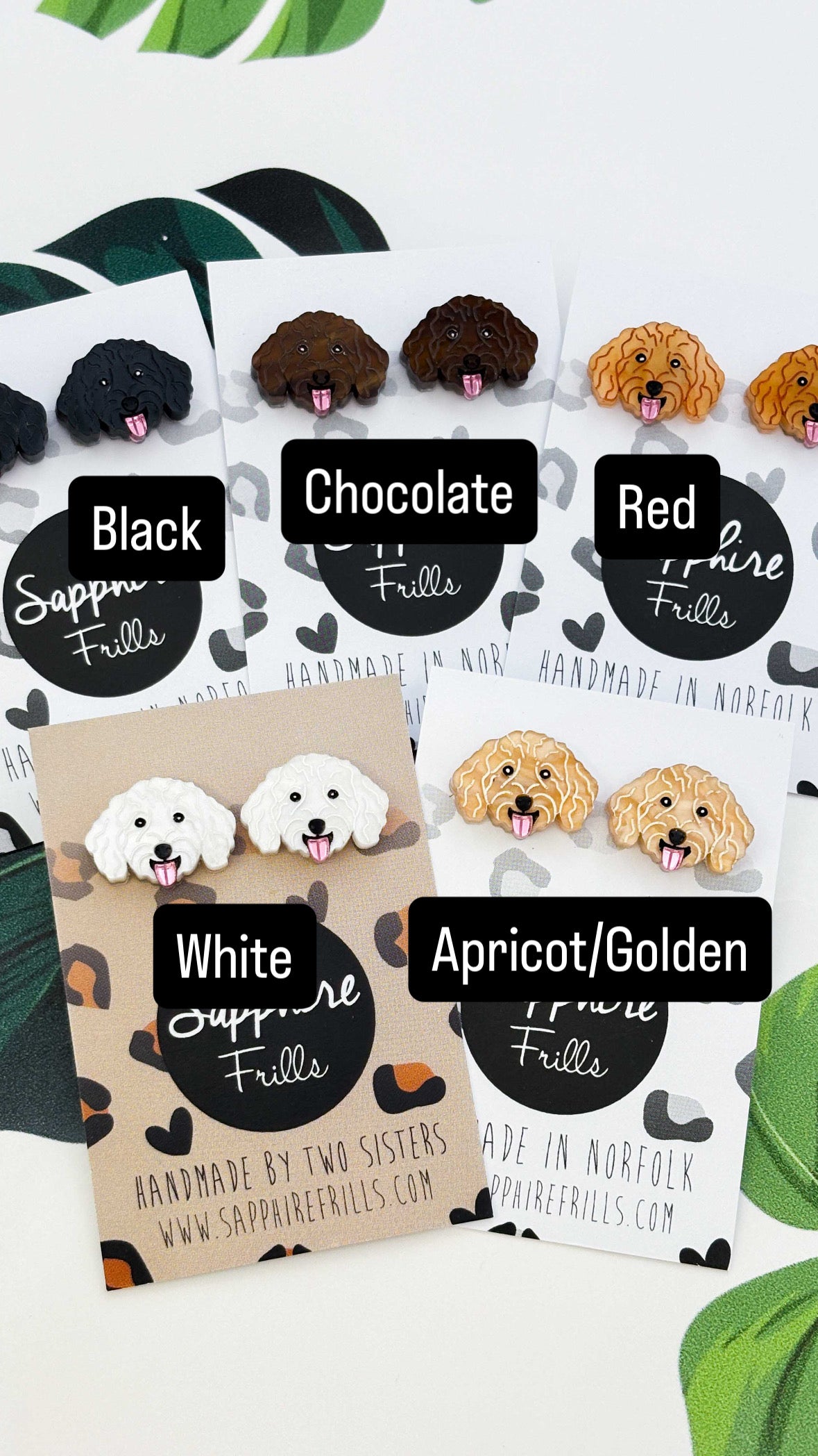 Small Cockapoo Face Dangle Earrings – Hypoallergenic Stainless Steel