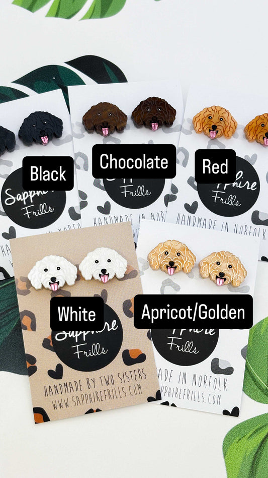 Small Cockapoo Face Dangle Earrings – Hypoallergenic Stainless Steel