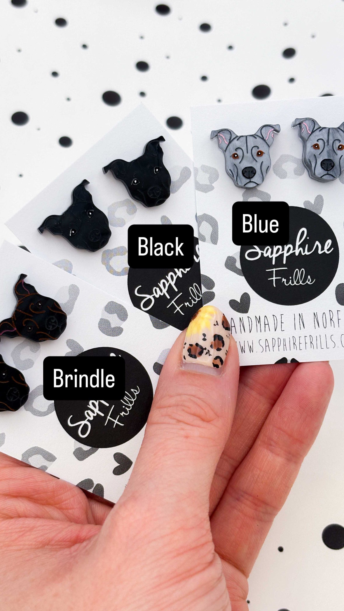 Small Staffordshire Bull Terrier Stud Earrings – Hypoallergenic Stainless Steel