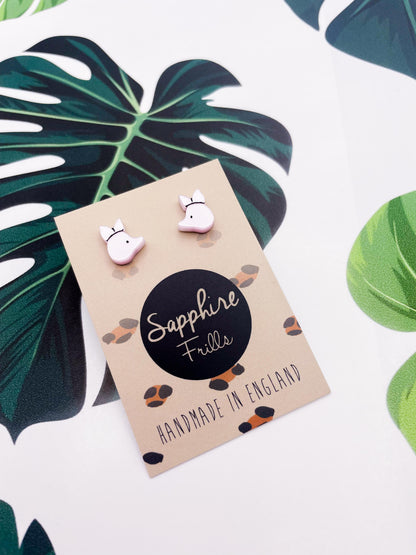 Mini Baby Pink Piglet Acrylic Stud Earrings – Hypoallergenic Stainless Steel