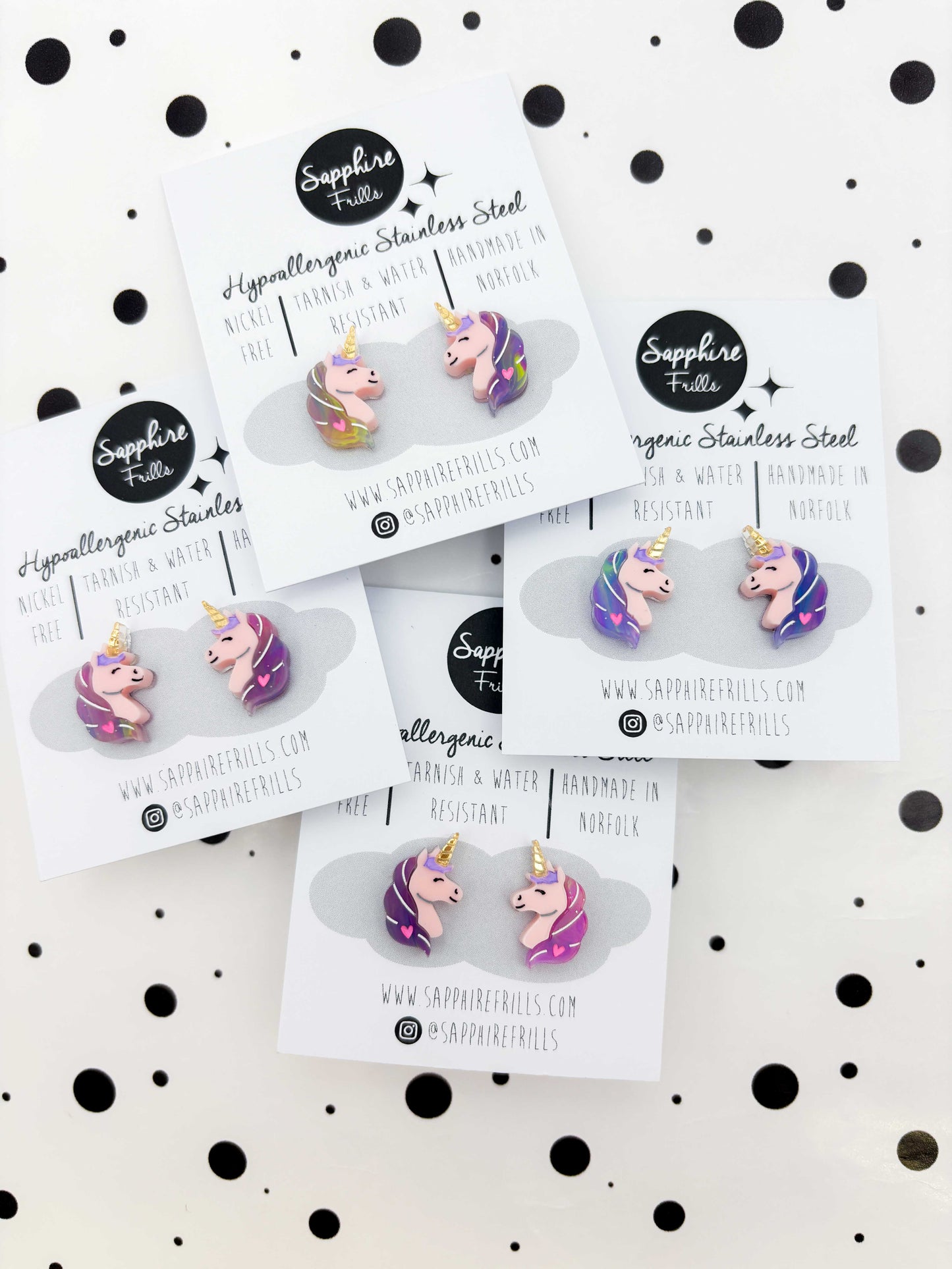 Limited Edition Mini Pink Princess Unicorn Studs – Hypoallergenic Stainless Steel