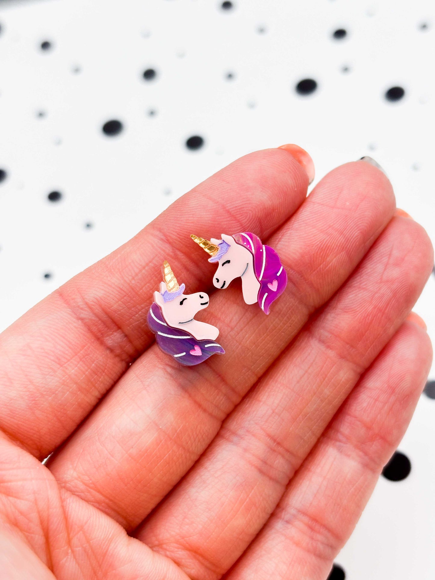 Limited Edition Mini Pink Princess Unicorn Studs – Hypoallergenic Stainless Steel