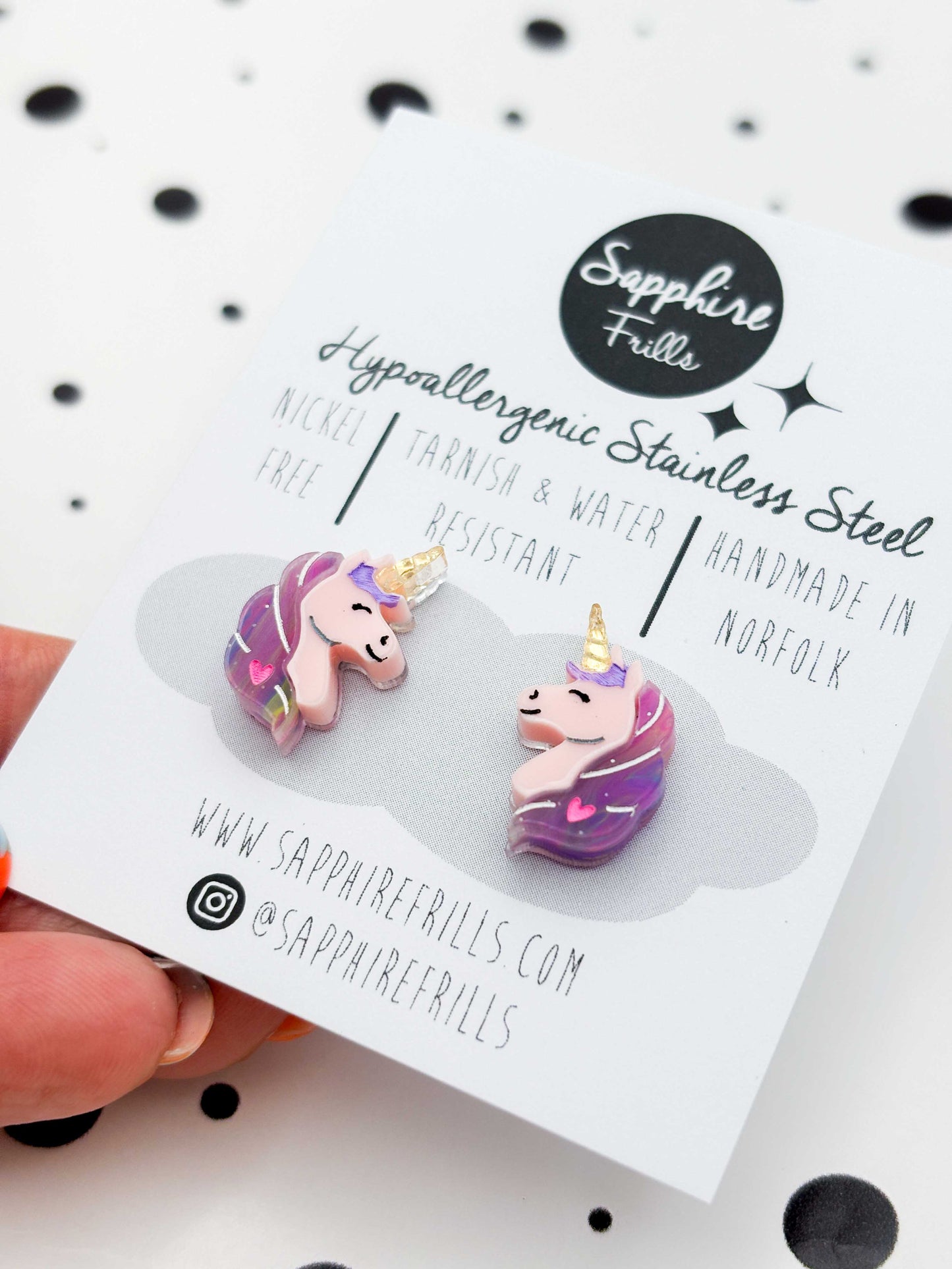 Limited Edition Mini Pink Princess Unicorn Studs – Hypoallergenic Stainless Steel