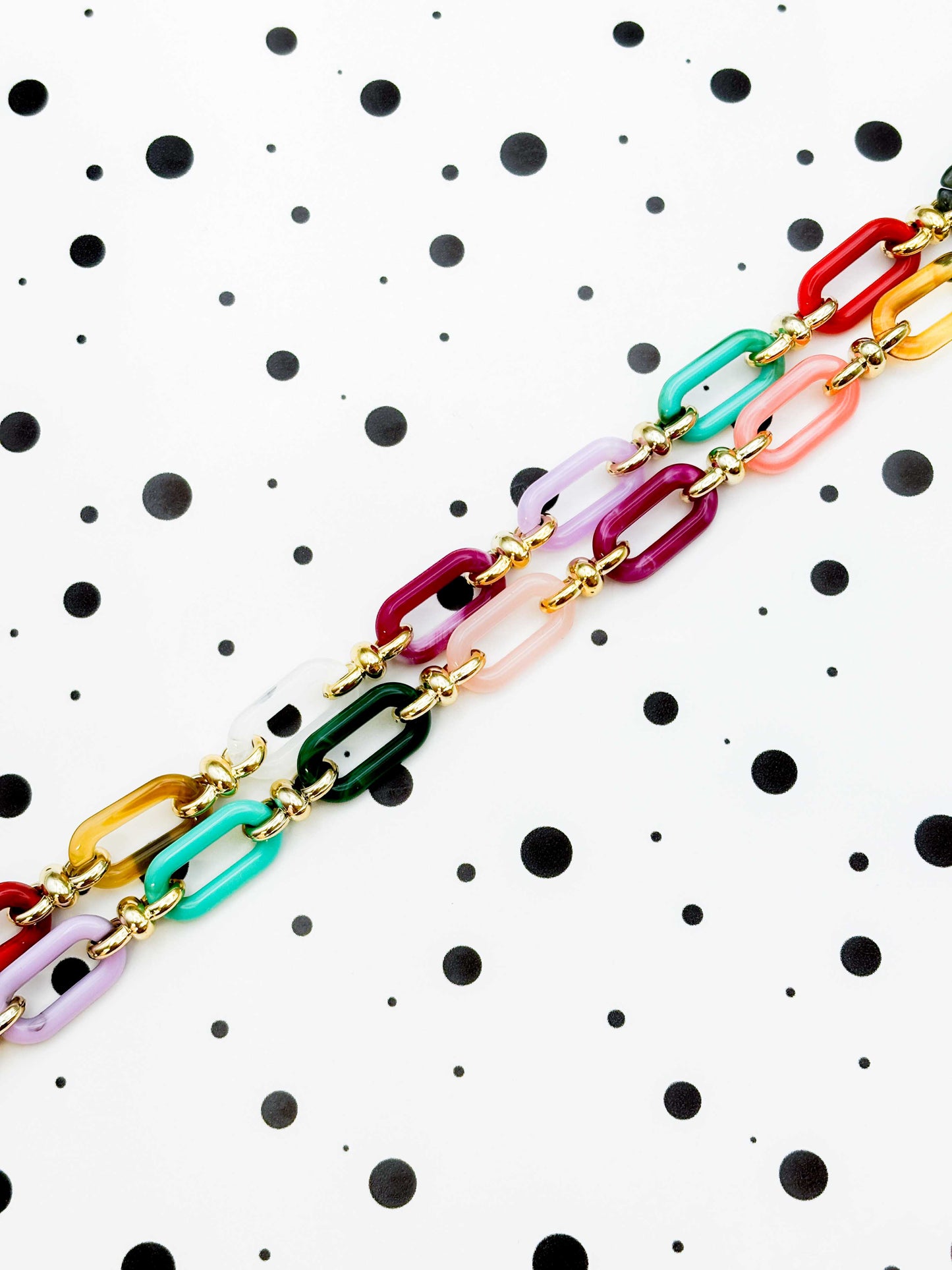 Muted Rainbow Geometric Glasses Chain
