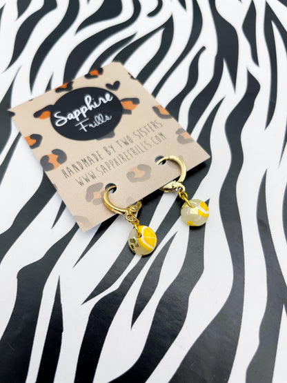 Mini Translucent Lemon Slice Circle Earrings or Necklace – Hypoallergenic Stainless Steel