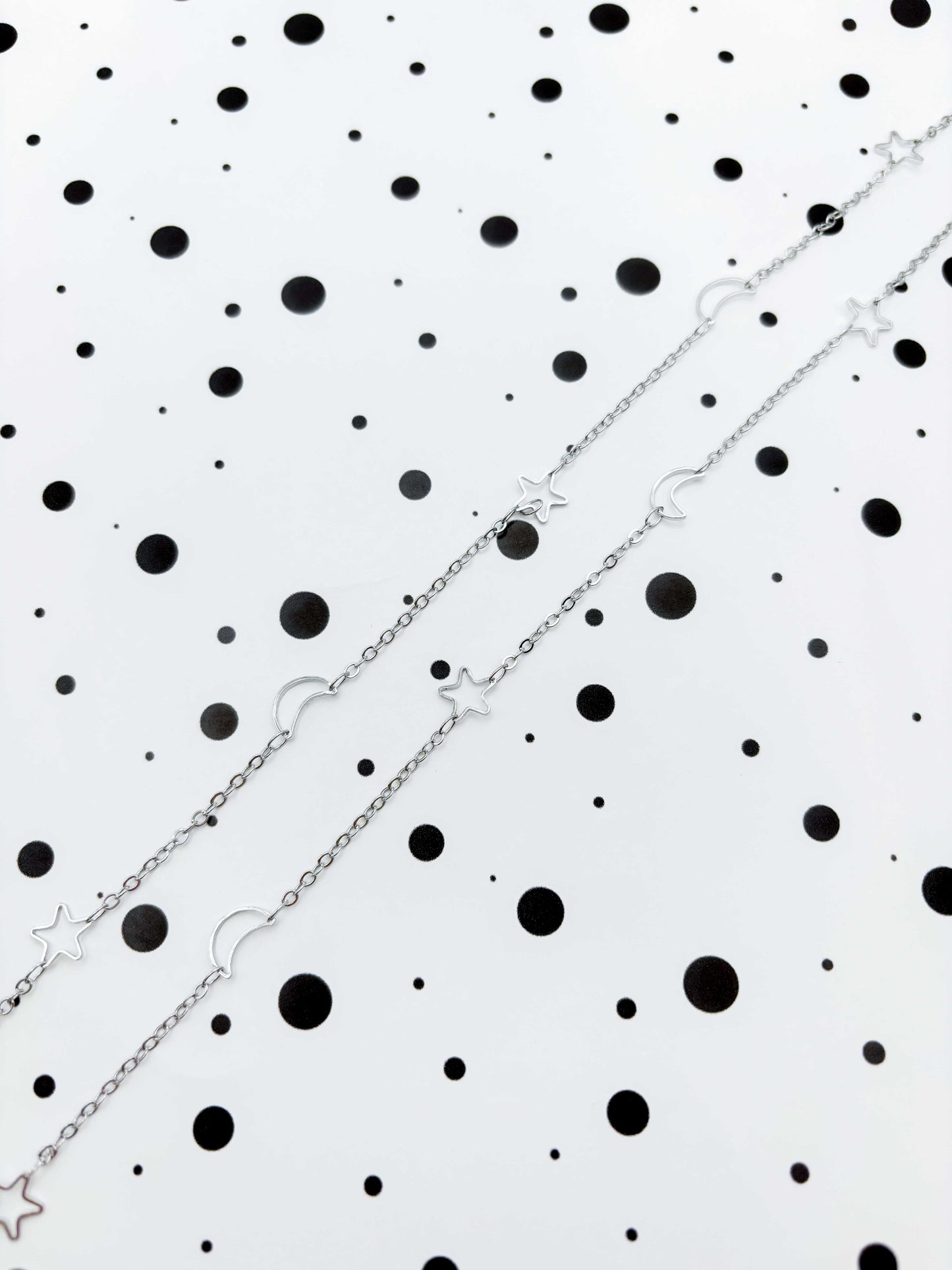Silver Moon and Stars Glasses Chain