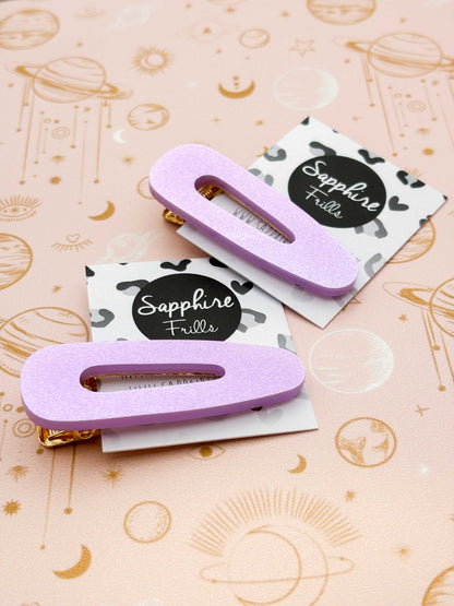 Lilac Pearlescent Barrette Acrylic Hair Clip