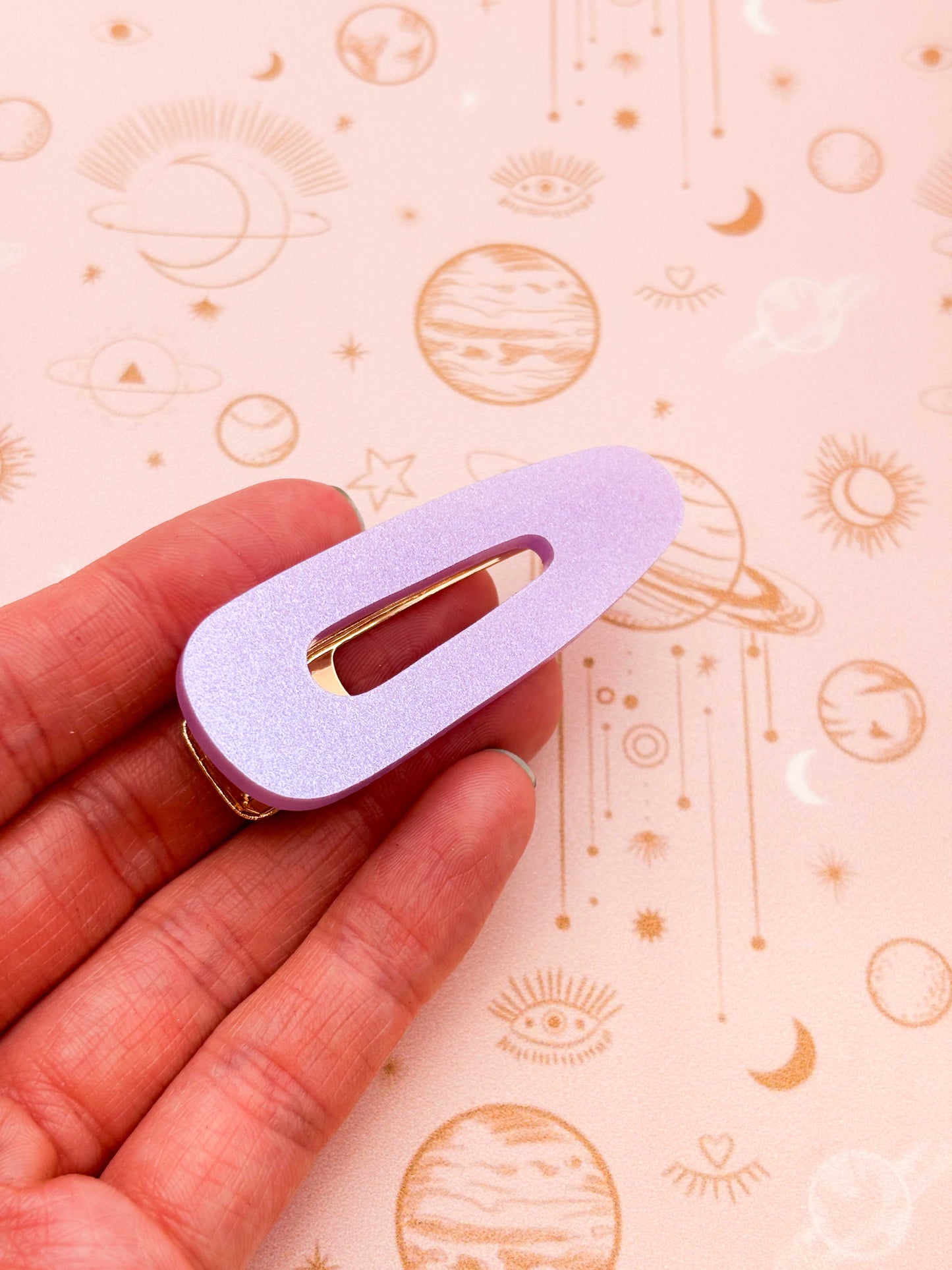 Lilac Pearlescent Barrette Acrylic Hair Clip