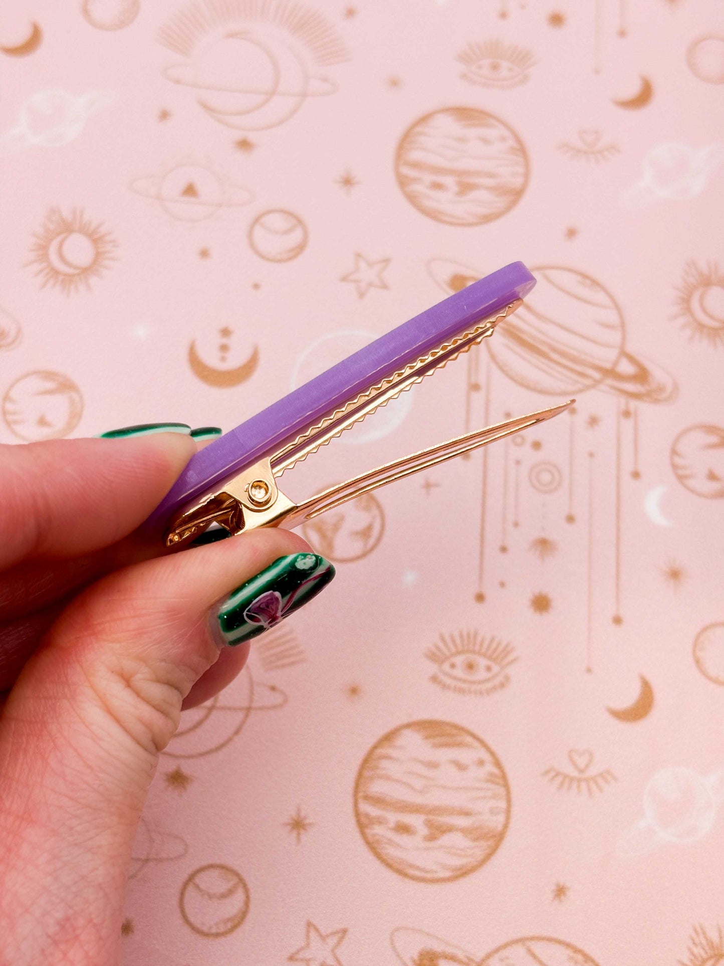 Lilac Pearlescent Barrette Acrylic Hair Clip