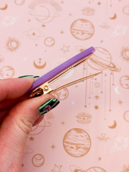 Lilac Pearlescent Barrette Acrylic Hair Clip
