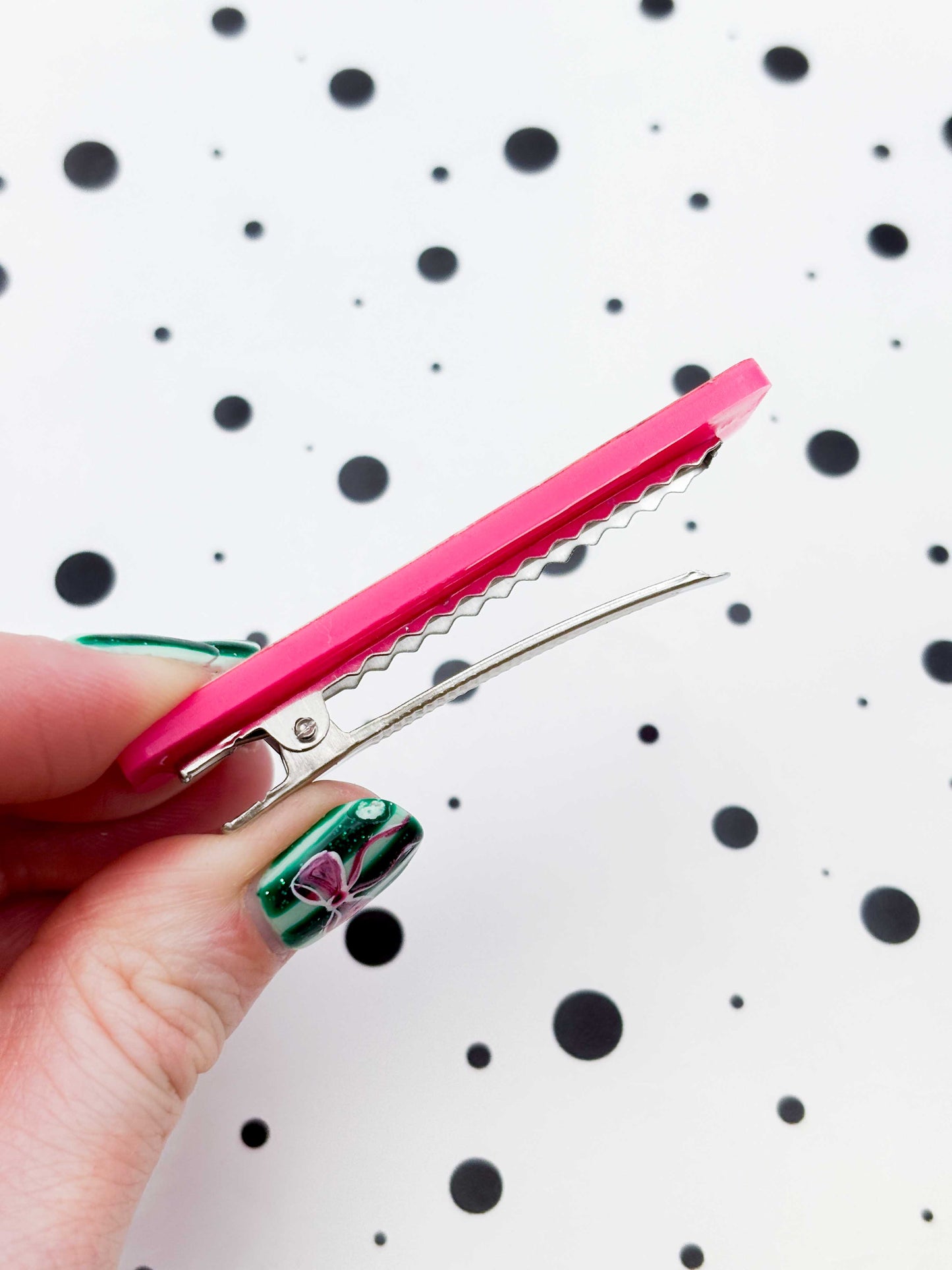 Pink Real Shell Rectangle Acrylic Hair Clip