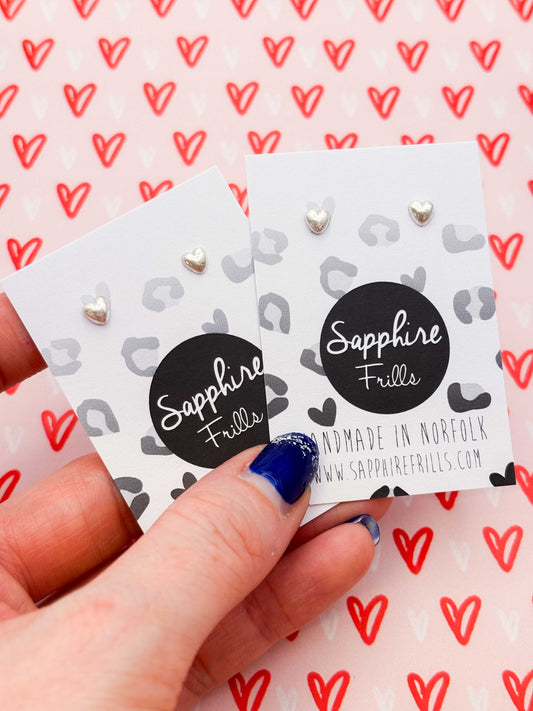 Micro 925 Sterling Silver Heart Studs