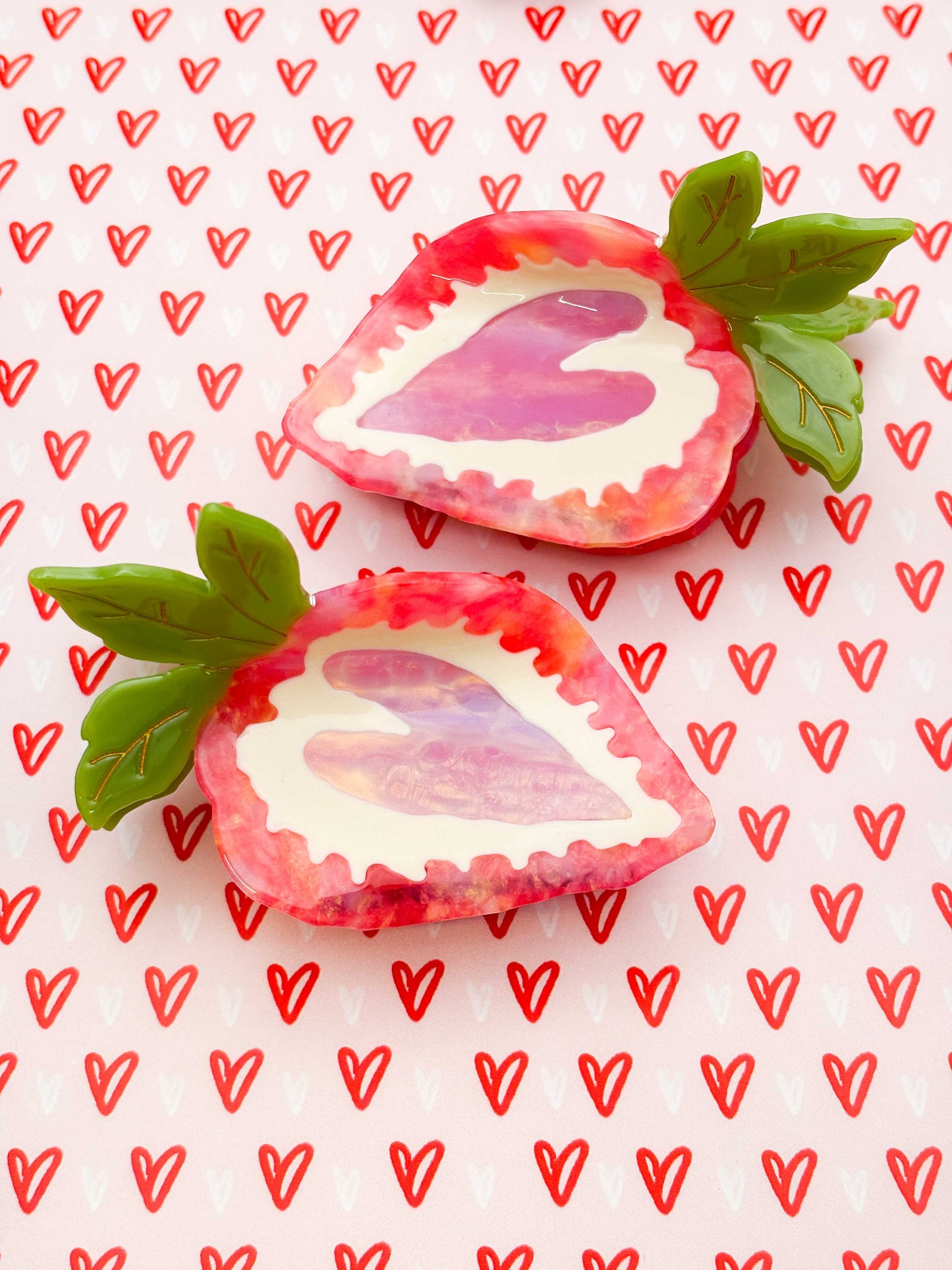Large Pink Strawberry Claw Clip