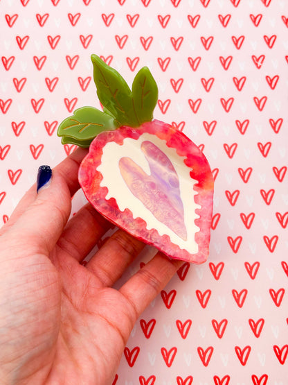 Large Pink Strawberry Claw Clip