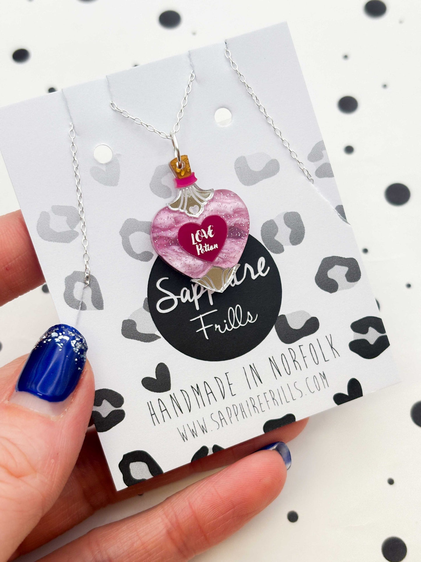 Medium Pink & Purple Glitter Marble Love Potion Dangle Earrings or Necklace – Hypoallergenic Stainless Steel