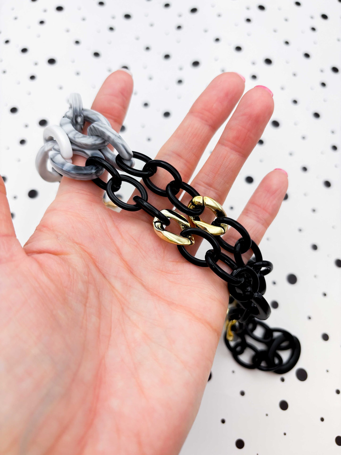 Black and Grey Marble Glasses Chain
