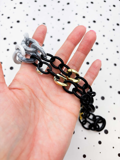 Black and Grey Marble Glasses Chain