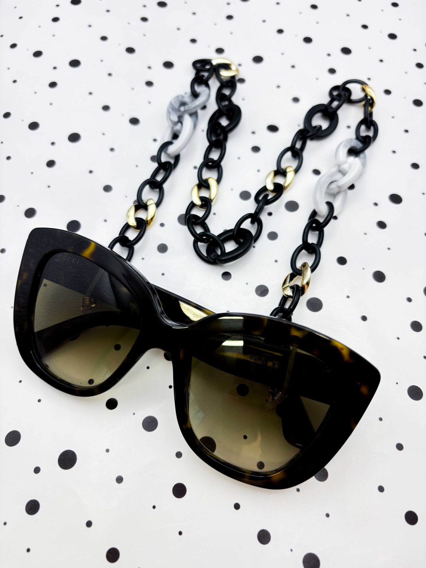 Black and Grey Marble Glasses Chain